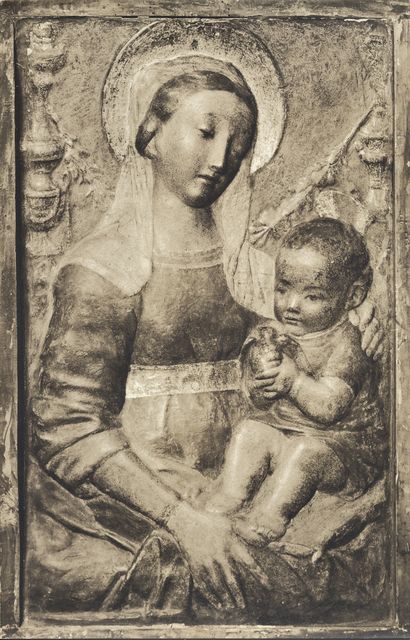 Conger, M. N. — Rossellino Antonio - bottega - sec. XV - Madonna con Bambino in trono — insieme